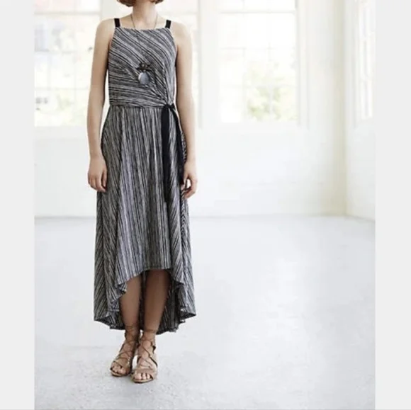 NWT sz L ANTHROPOLOGIE SALSOLA DRESS by Maeve, Cute & Comfy High Low Tie waist - Picture 2 of 10